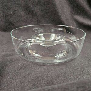 Princess House Chip And Dip Heritage Pattern Etched Floral Design Clear Crystal